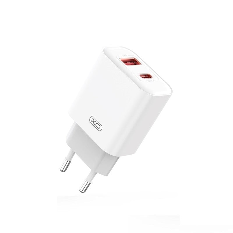 Punjač za mrežu sa USB-C kablom XO Design CE12, 20W, 3A, 1 x USB-A - 1 x USB-C, Beli