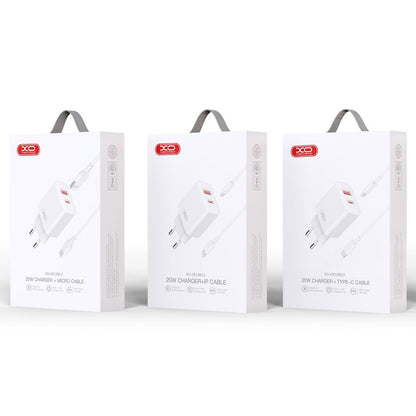Punjač za mrežu sa USB-C kablom XO Design CE12, 20W, 3A, 1 x USB-A - 1 x USB-C, Beli