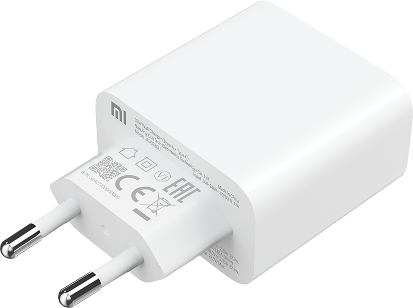 Punjač za mrežu Xiaomi, 33W, 3A, 1 x USB-A - 1 x USB-C, Beli BHR4996GL