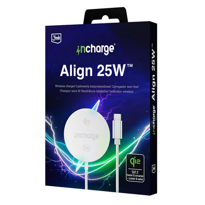 Bežični mrežni punjač 3MK Align, 25W, Bela