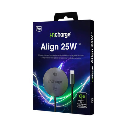 Bežični mrežni punjač 3MK Align, 25W, Crni