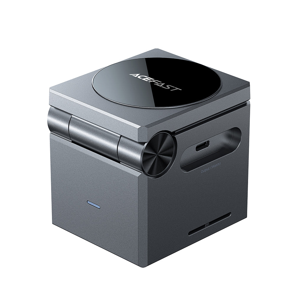 Bežični punjač Acefast E18 Rubik's Cube 3in1, 23W, 1.67A, Sivi