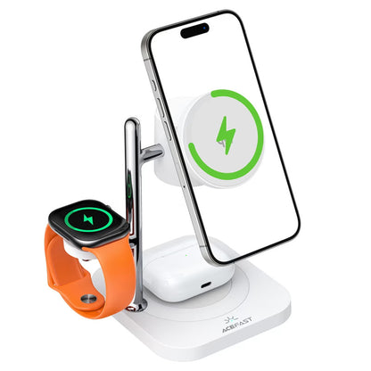 Bežični punjač Acefast E39 3u1, 32.5W, Beli