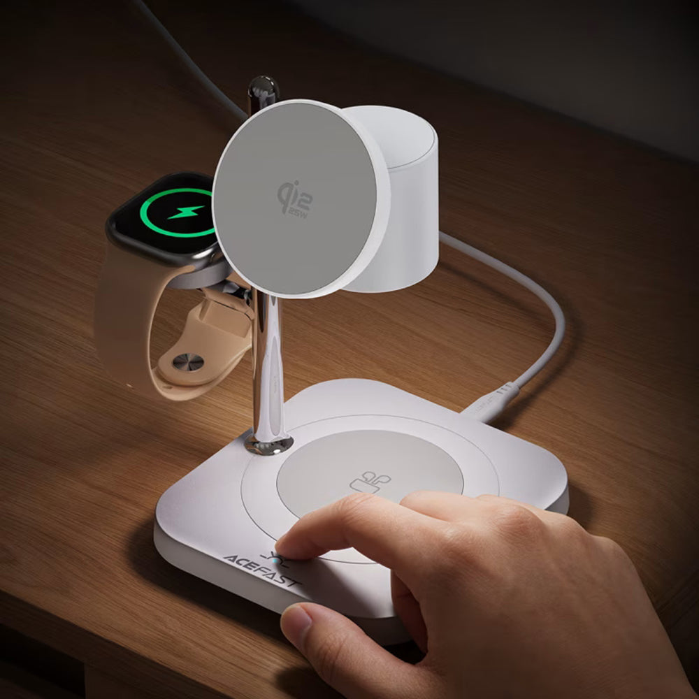 Bežični punjač Acefast E39 3u1, 32.5W, Beli