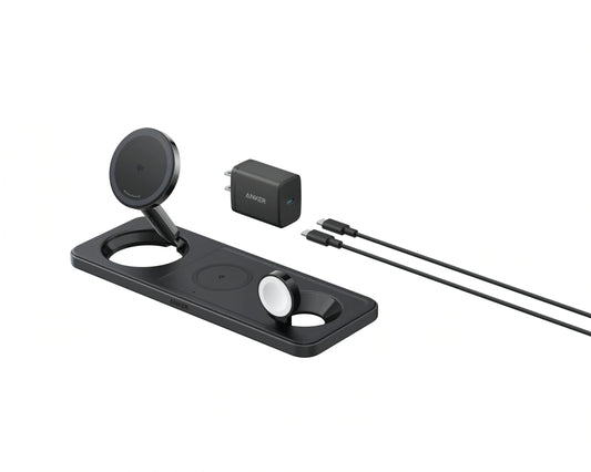 Bežični punjač Anker MagGo 3in1, 15W, 1.67A, Crni B25M1311