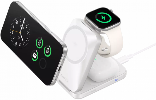Bežični mrežni punjač Anker Prime MagGo 3in1, 25W, Bela B25N1G21