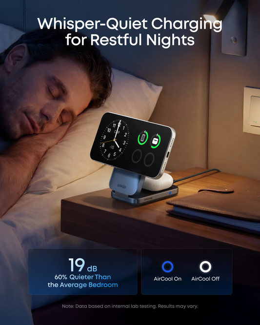 Bežični mrežni punjač Anker Prime MagGo 3in1, 25W, Crni A25N1