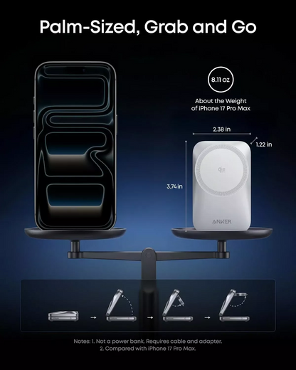 Bežični mrežni punjač Anker Prime MagGo 3in1, 25W, Bela B25N1G21