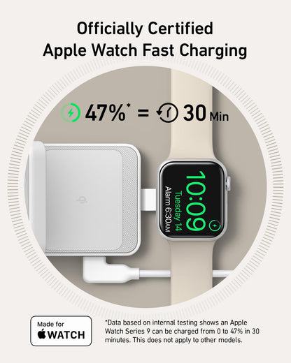 Bežični punjač Anker MagGo 3in1, 15W, 1.67A, Beli B2557321