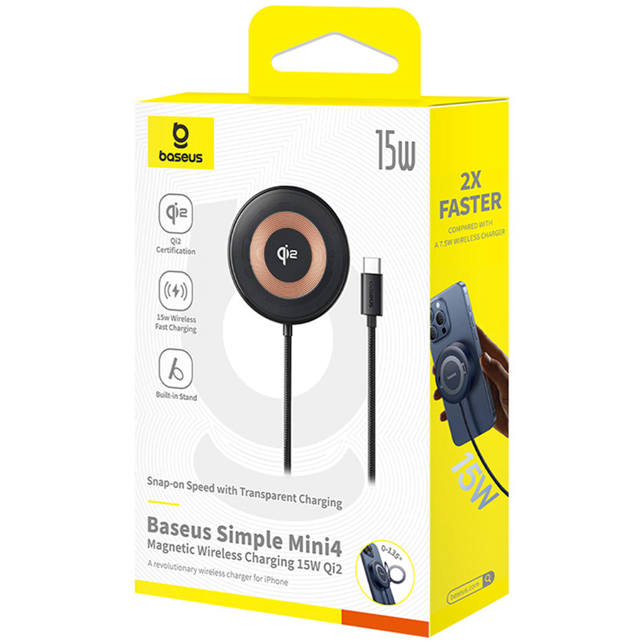 Bežični punjač Baseus Simple Mini4, 15W, 1.67A, Crni P10273300121-01
