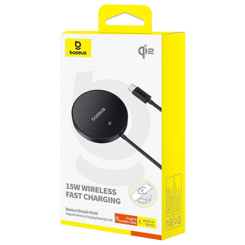 Bežični punjač Baseus Simple Mini4, 15W, 1.67A, Crni P10273300121-02