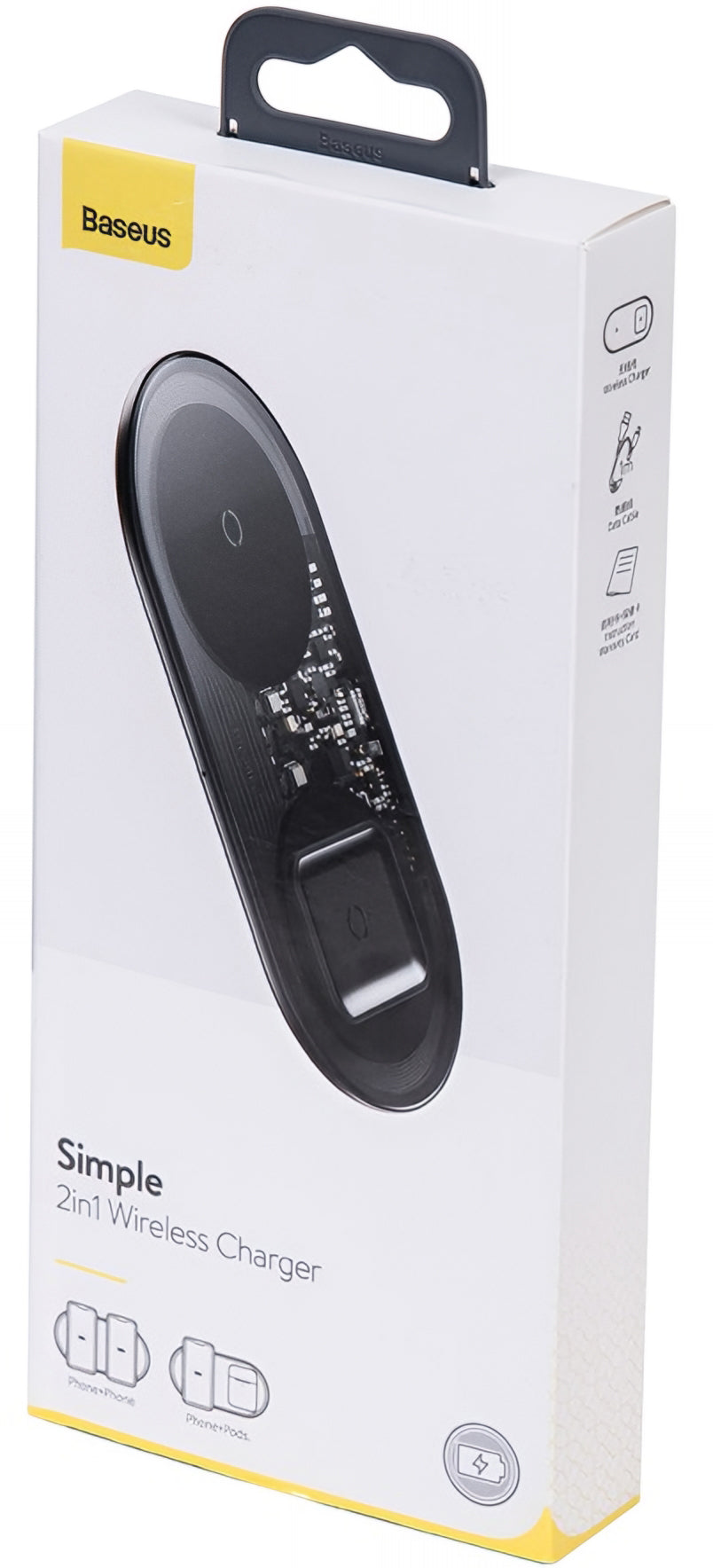 Bežični punjač Baseus Simple 2in1, 15W, 1.67A, Transparent WXJK-A01