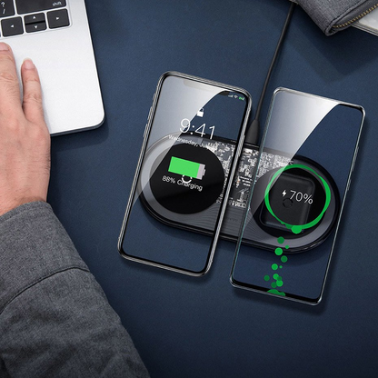 Bežični punjač Baseus Simple 2in1, 15W, 1.67A, Transparent WXJK-A01