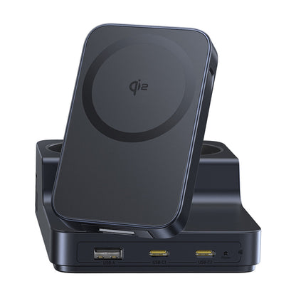 Punjač Stanica Baseus Nomos ND11 QI 6in1, 67W, 3.35A, 1 x USB-A - 2 x USB-C - 2 x Schuko, Crna P80015804213-00