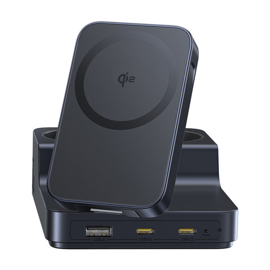 Punjač Stanica Baseus Nomos ND11 QI 6in1, 67W, 3.35A, 1 x USB-A - 2 x USB-C - 2 x Schuko, Crna P80015804213-00