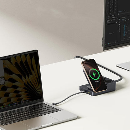 Punjač Stanica Baseus Nomos ND11 QI 6in1, 67W, 3.35A, 1 x USB-A - 2 x USB-C - 2 x Schuko, Crna P80015804213-00