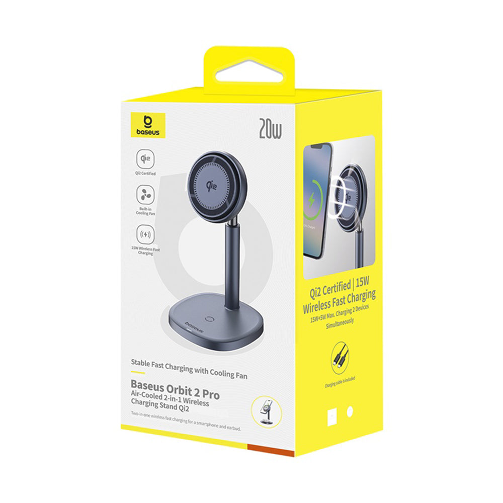 Bežični mrežni punjač Baseus Orbit 2 Pro 2in1, 20W, 1.67A, Sivi P10273500813-00