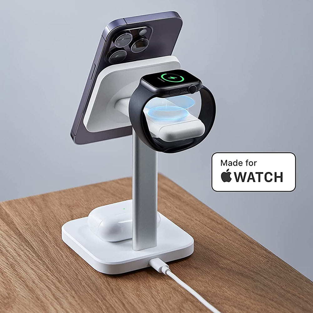 Bežični punjač ESR HaloLock 3u1, 15W, 1.67A, Beli