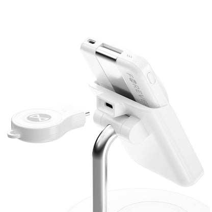 Bežični punjač Forever MACS-100 5in1, 20W, 3A, 1 x USB-A, Beli