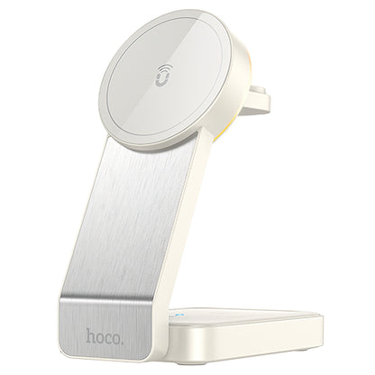 Bežični punjač HOCO CQ3 3u1, 15W, 1.67A, Beli