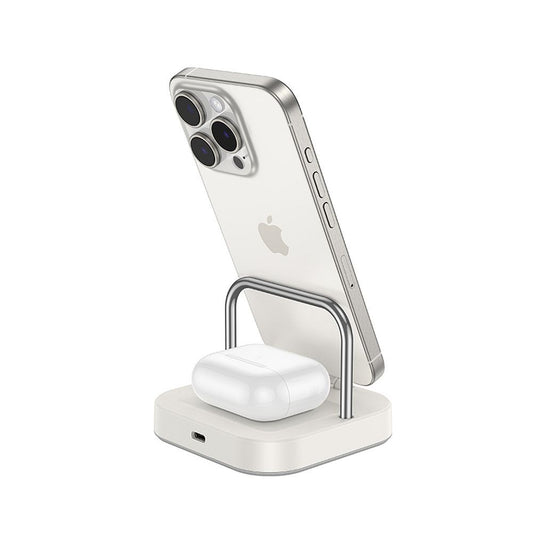 Bežični punjač HOCO CQ16A 3u1, 15W, 1.67A, Beli