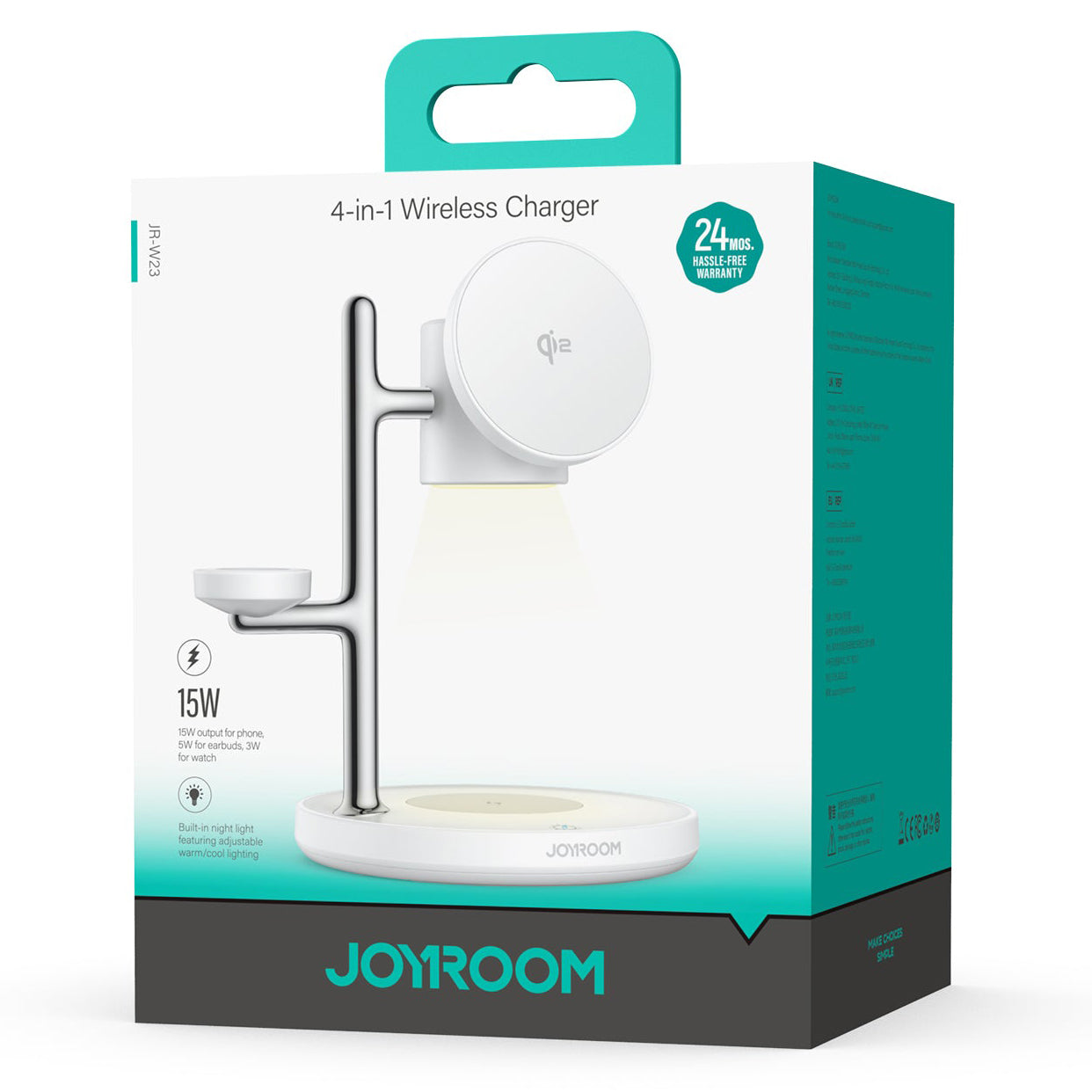 Bežični punjač Joyroom JR-W23 3u1, 15W, 1.67A, Beli