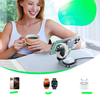 Bežični punjač Joyroom JR-W17 3u1, 15W, 1.67A, Crni