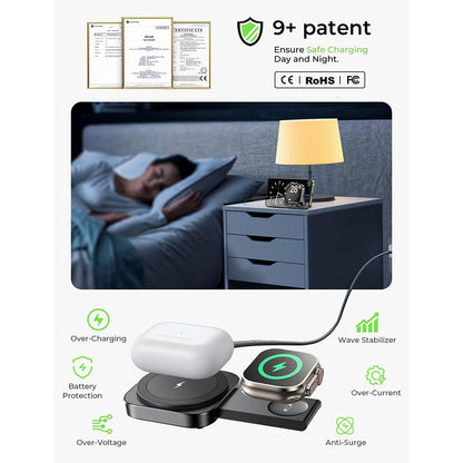 Incarcator Retea Wireless Lisen 2in1, 15W, 1.67A, Crni YL0324100013