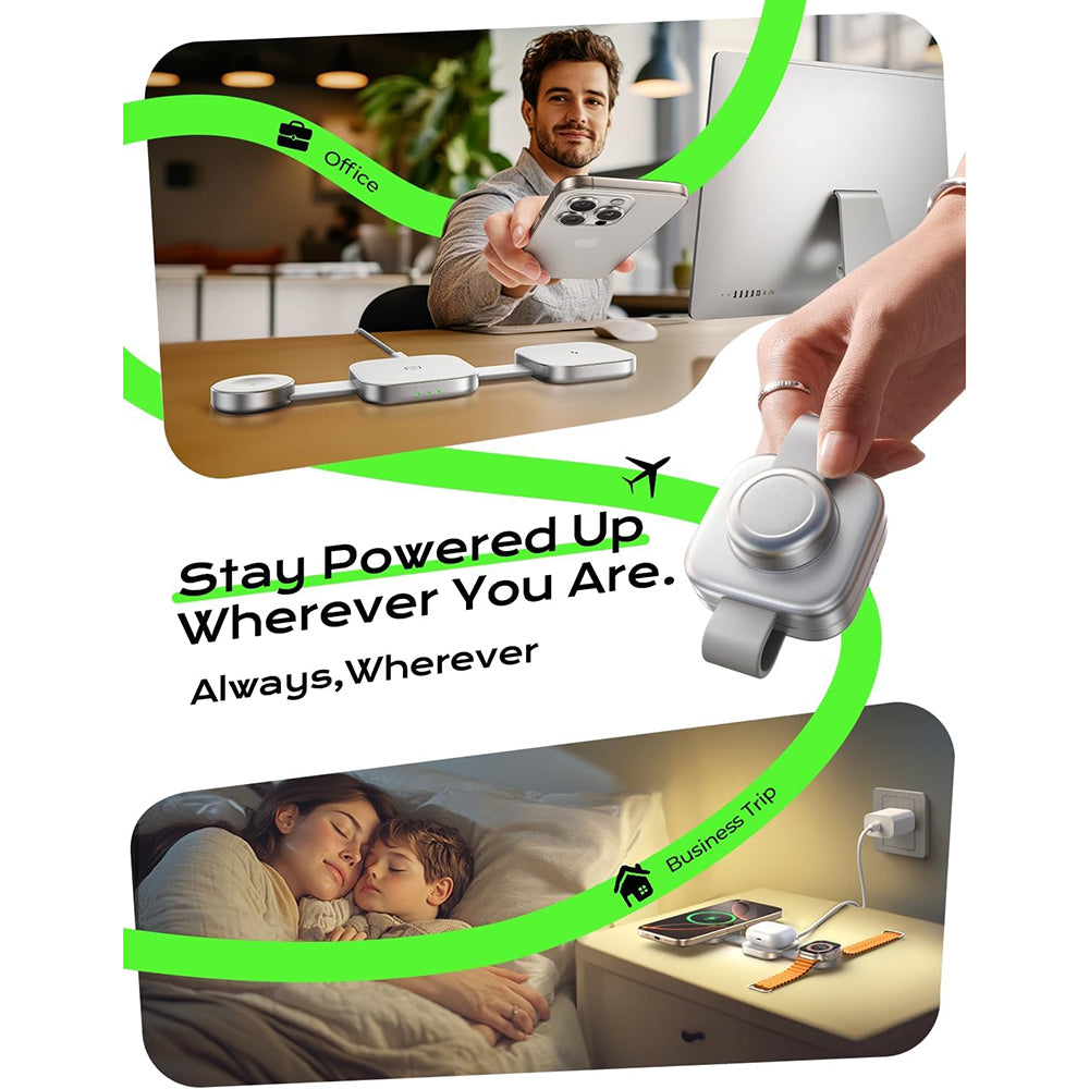 Bežični punjač Lisen 3u1, 15W, 1.67A, Sivi YL0424040001