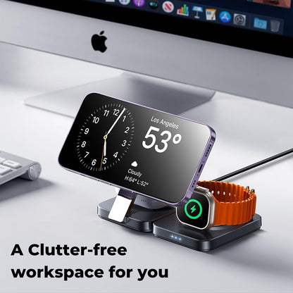 Bežični punjač Lisen W103 3u1, 7.5W, 1.1A, Crni YL0324090008