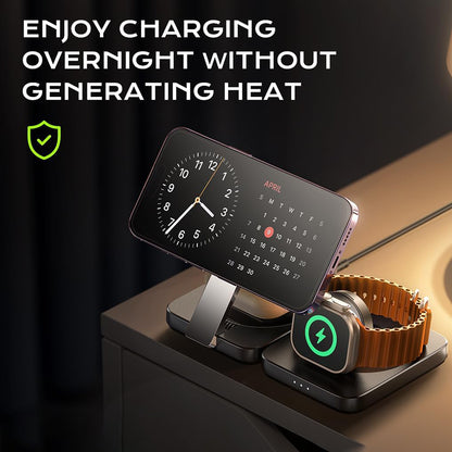 Bežični punjač Lisen W103 3u1, 7.5W, 1.1A, Crni YL0324090008