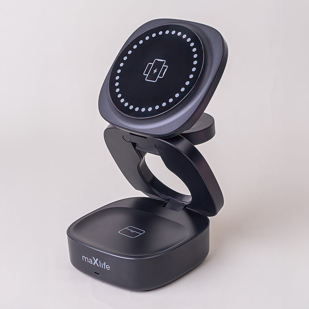 Bežični punjač MaXlife MXWC-06 3u1, 15W, 1.67A, Crni