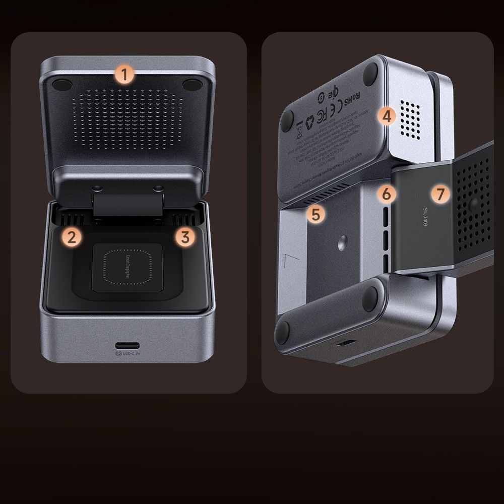 Bežični punjač McDodo CH-5192 3u1, 22.5W, 1.67A, Sivi