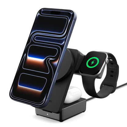 Bežični punjač Spigen EF323MQ Essential 3in1, 25W, Crni ACH10398