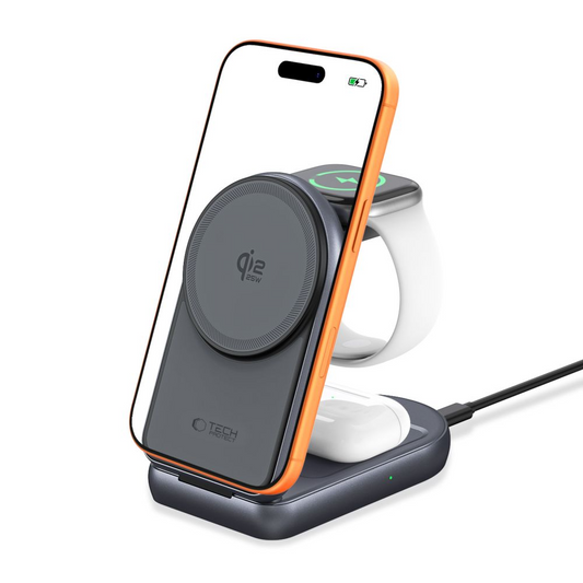 Bežični mrežni punjač Tech-Protect A53 3u1, 25W, Siva