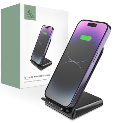 Punjač za bežičnu mrežu Tech-Protect QI15W-S2, 15W, 1.1A, Crni