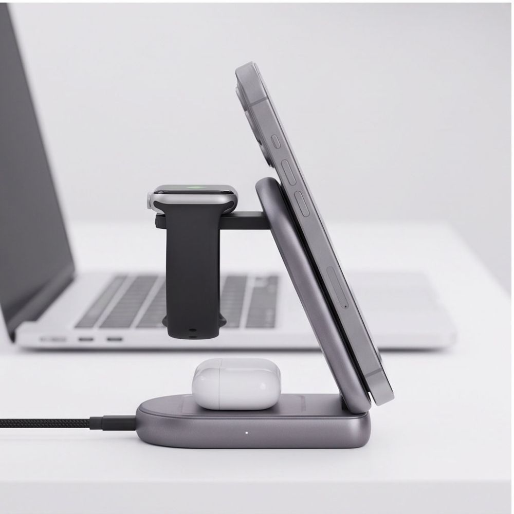 Bežični mrežni punjač Tech-Protect A53 3u1, 25W, Siva