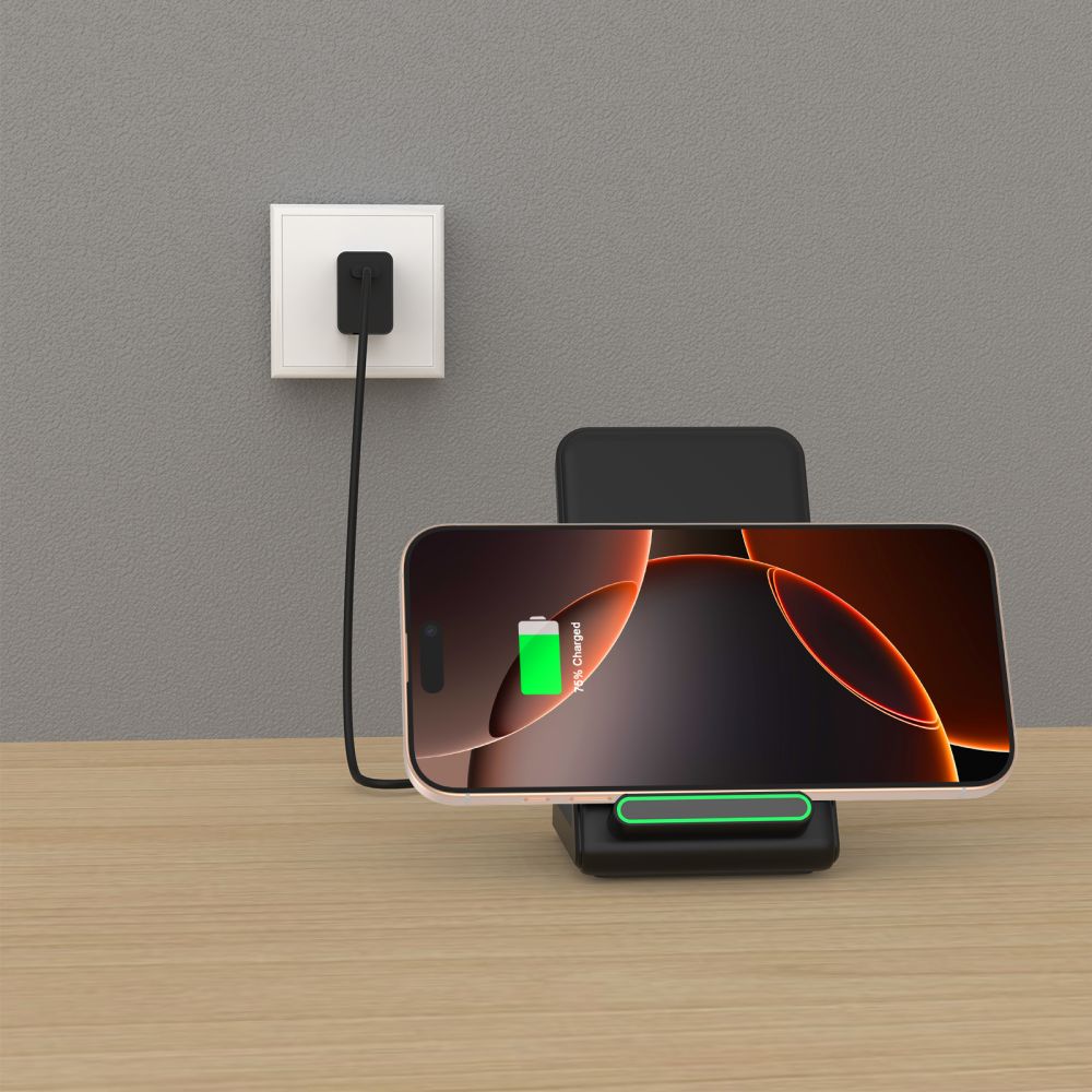 Bežični mrežni punjač Tech-Protect QI15W-A40, 15W, 1.67A, Crni