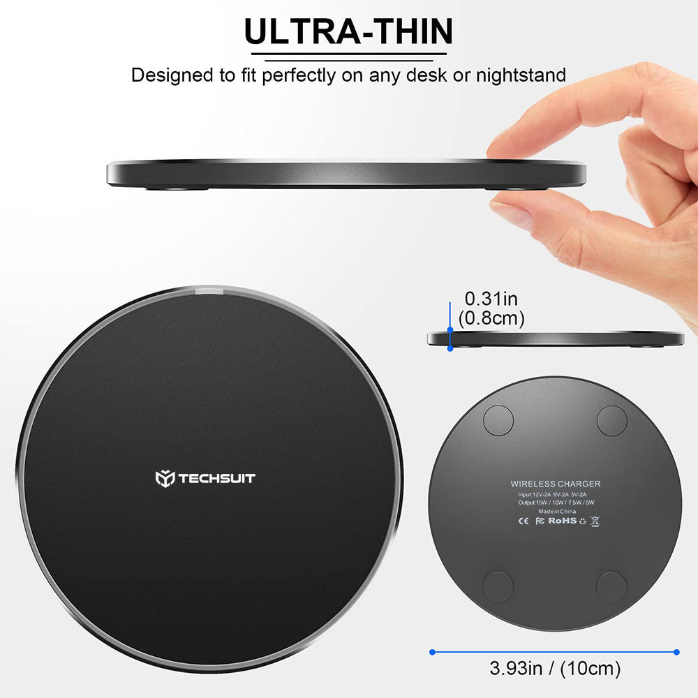 Bežični punjač Techsuit CHWR031 Premium, 15W, 1.67A, Beli