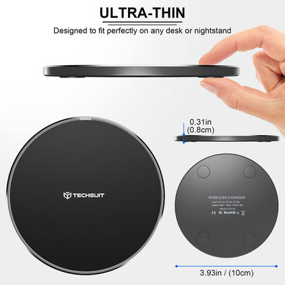 Bežični punjač Techsuit CHWR031 Premium, 15W, 1.67A, Beli