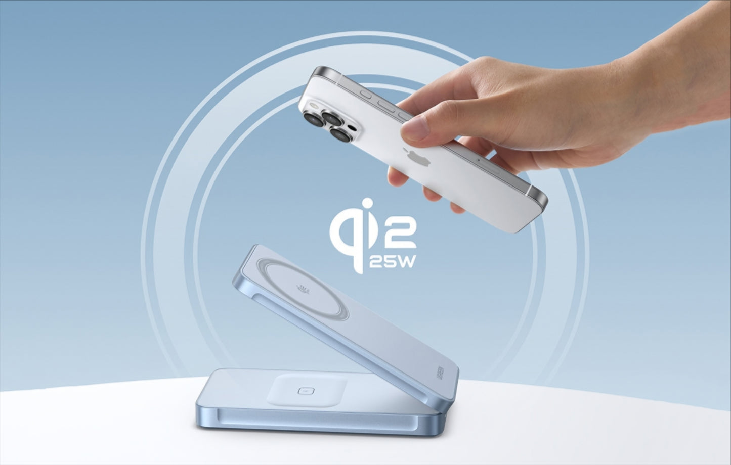 Bežični punjač UGREEN MagFlow 2in1, 25W, Plavi