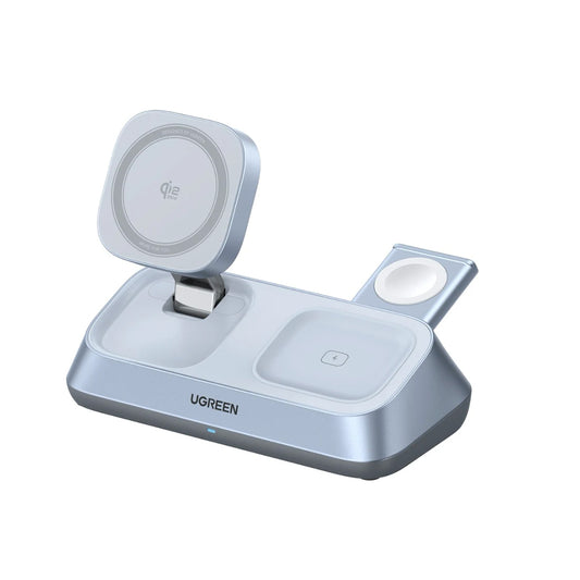 Punjač Mreža Bežični UGREEN W711 3u1, 25W, 1.67A, Plavi