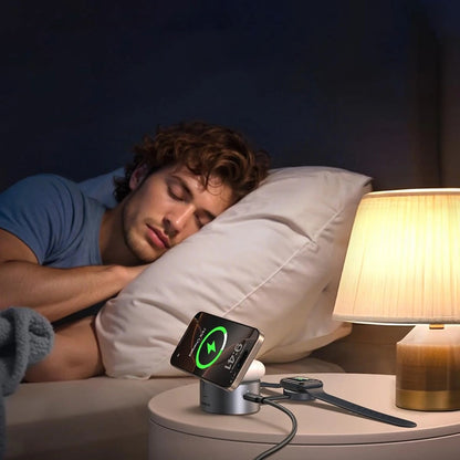 Bežični punjač UGREEN W712 (65148) 3u1, 25W, 1.67A, Sivi