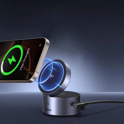 Bežični punjač UGREEN W712 (65148) 3u1, 25W, 1.67A, Sivi