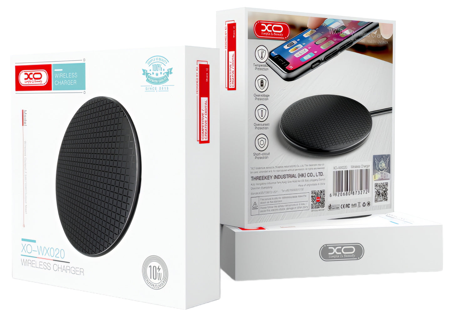 Bežični punjač XO Design WX020, 15W, 1.67A, Crni