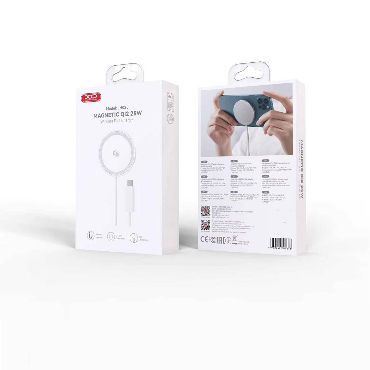 Bežični mrežni punjač XO Design JH025, 25W, 1.67A, Bela