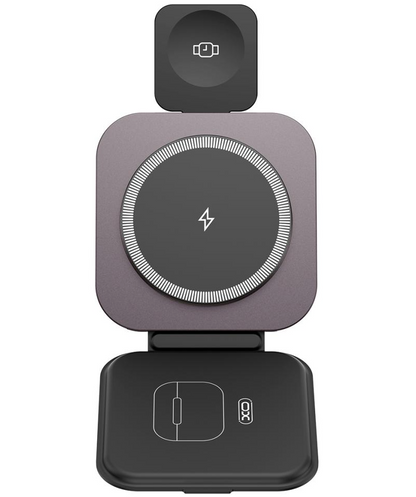 Bežični mrežni punjač XO Design CX035 3u1, 15W, 1.67A, Crni, Ponovo zapečaćen