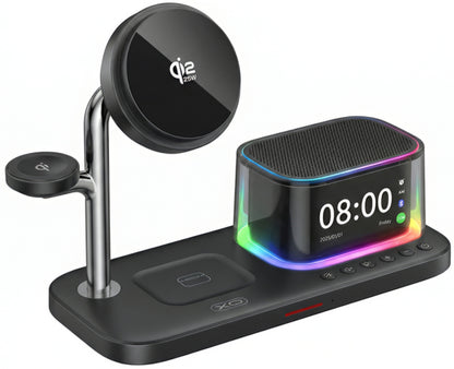 Bežični mrežni punjač sa Bluetooth zvučnikom XO Design CX045 5in1, 25W, Crni