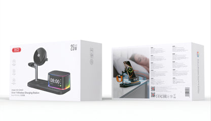 Bežični mrežni punjač sa Bluetooth zvučnikom XO Design CX045 5in1, 25W, Crni