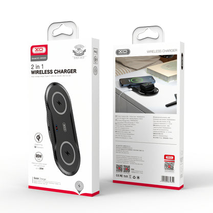 Bežični mrežni punjač XO Design WX026, 20W, 1.1A, Crni
